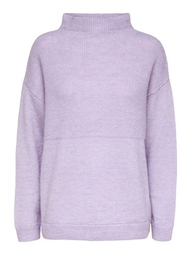 Tröjor/Koftor - Slfmola knit highneck – lilac breeze